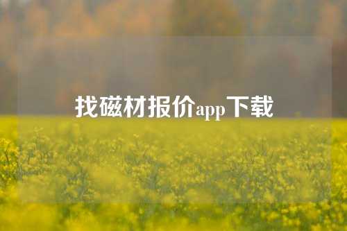 找磁材报价app下载