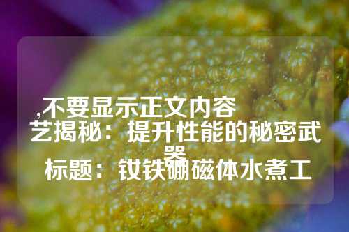 ,不要显示正文内容

 标题：钕铁硼磁体水煮工艺揭秘：提升性能的秘密武器