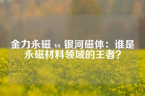 金力永磁 vs 银河磁体：谁是永磁材料领域的王者？