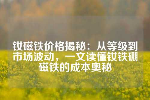 钕磁铁价格揭秘：从等级到市场波动，一文读懂钕铁硼磁铁的成本奥秘