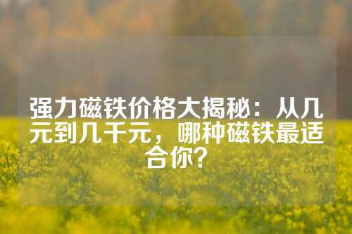 强力磁铁价格大揭秘：从几元到几千元，哪种磁铁最适合你？