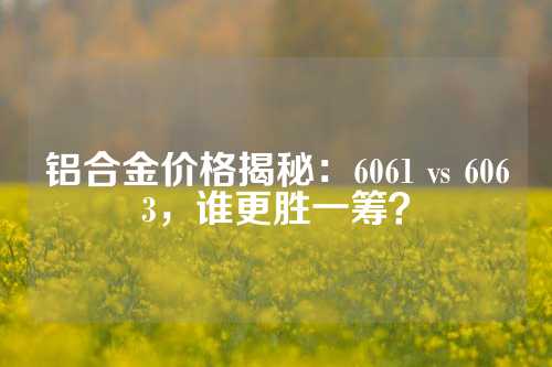 铝合金价格揭秘：6061 vs 6063，谁更胜一筹？